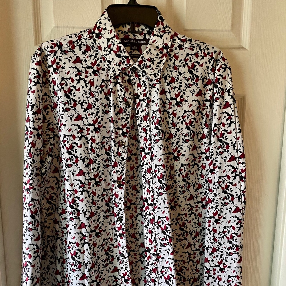 Michael Kors Floral Button Down Dress Shirt